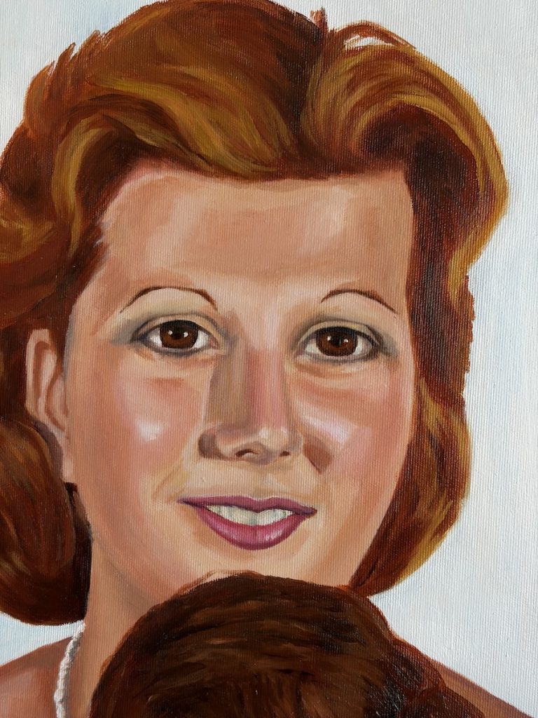 Madre e hija – óleo sobre lienzo (detalle 2), Al fresco! Creaciones (Murcia)