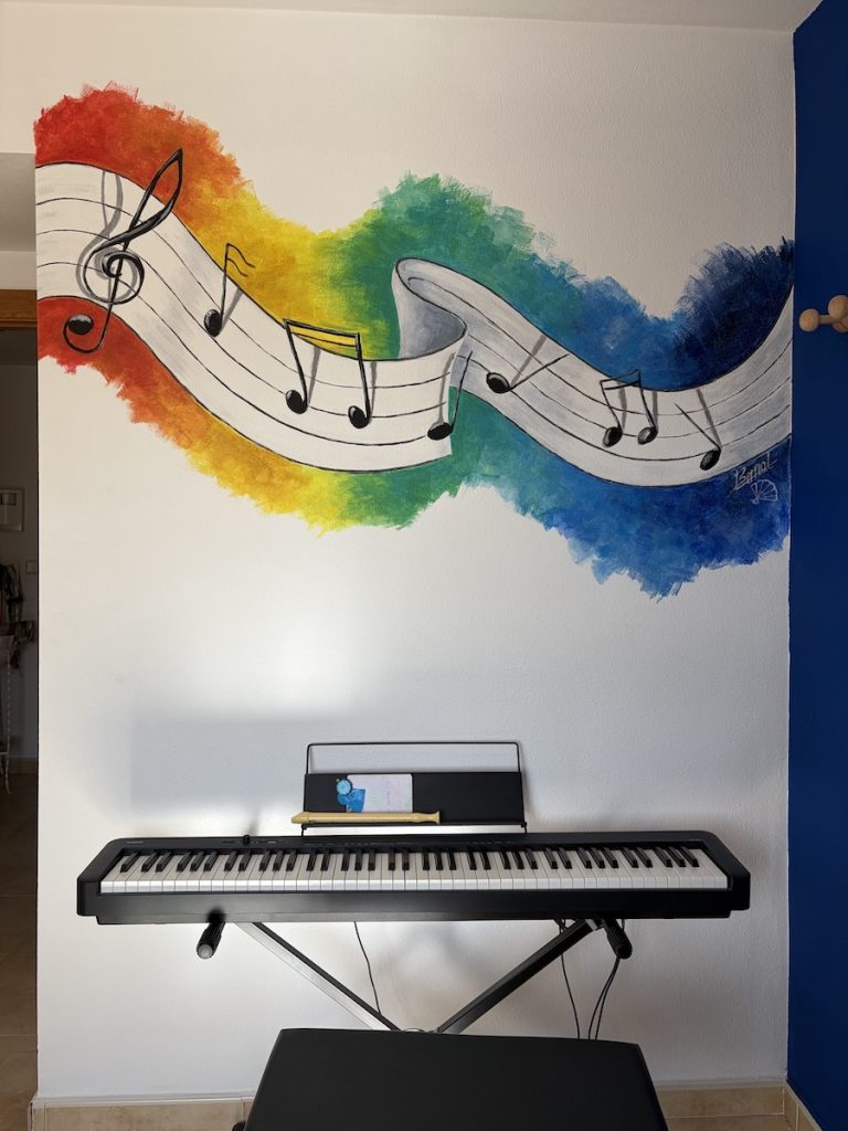 Mural musical pintado a mano – Al fresco! Creaciones (Murcia)