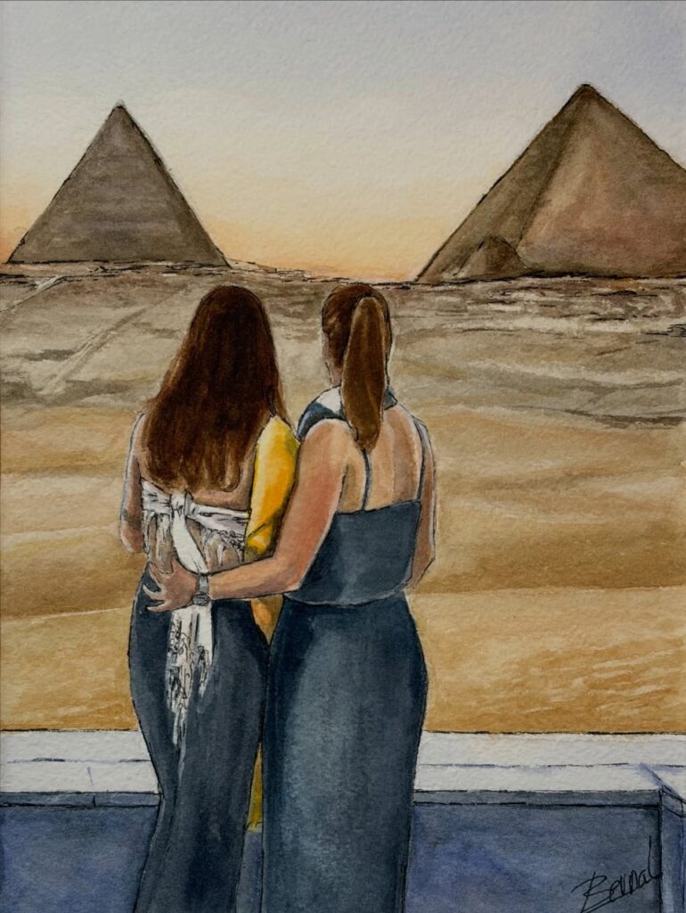 Atardecer en Egipto – acuarela, Al fresco! Creaciones (Murcia)