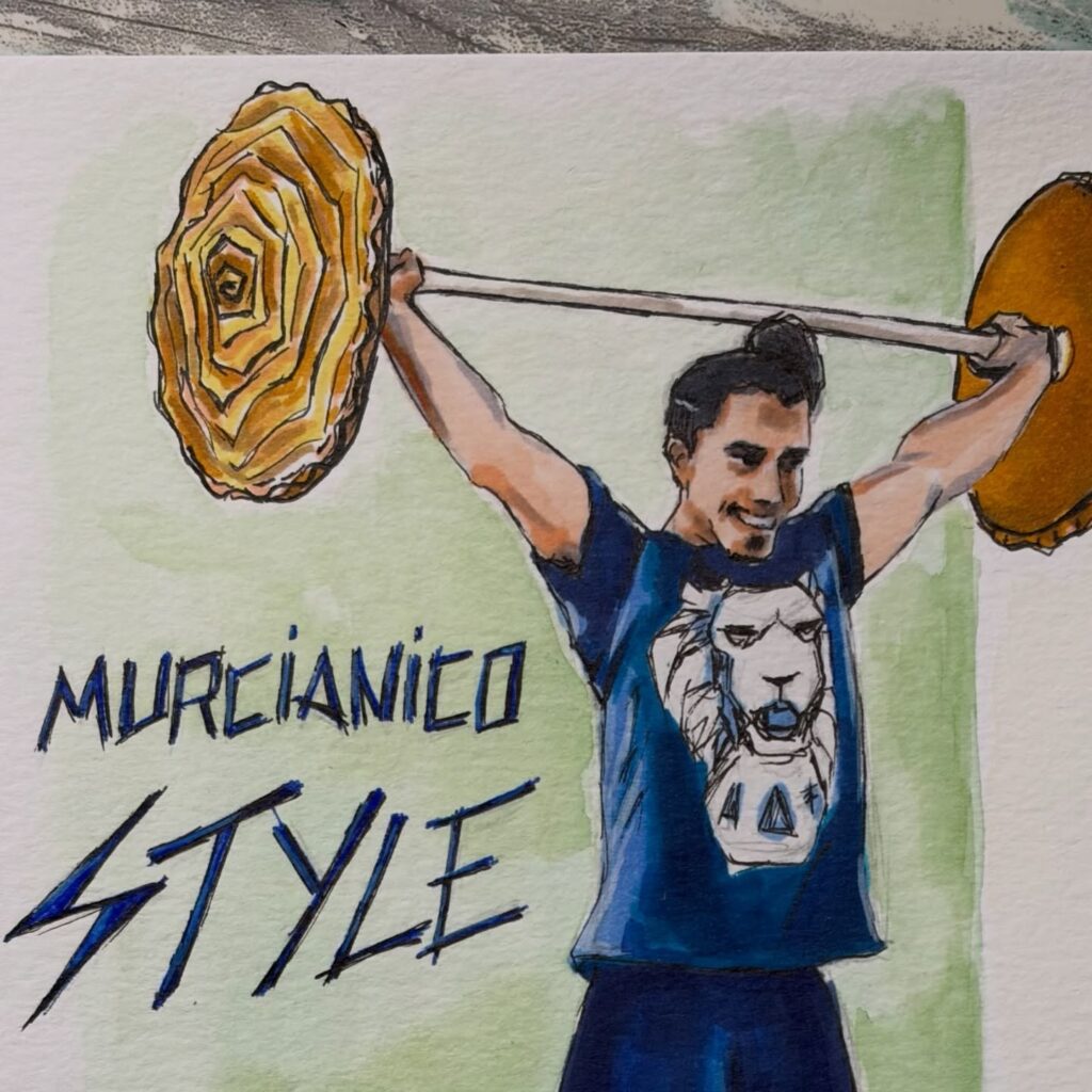 La cuesta de enero (ilustración para un box de crossfit) – ilustración a rotuladores (detalle 1), Al fresco! Creaciones (Murcia)
