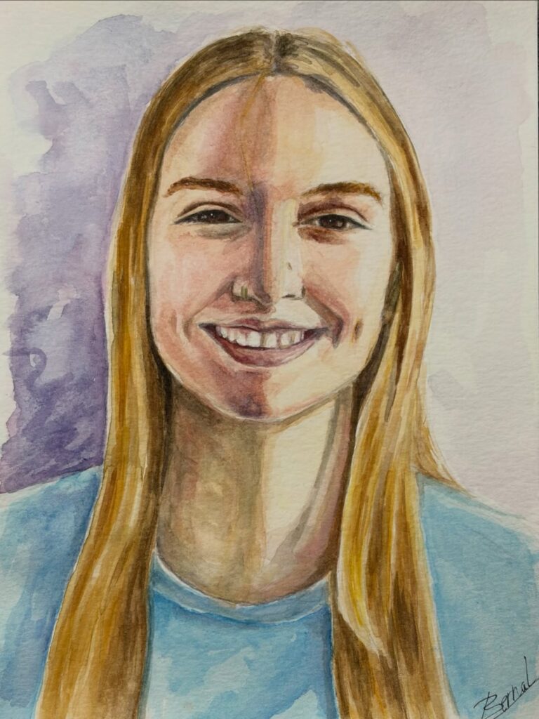 Retrato en acuarela: 19 vueltas al sol – acuarela (detalle 2), Al fresco! Creaciones (Murcia)