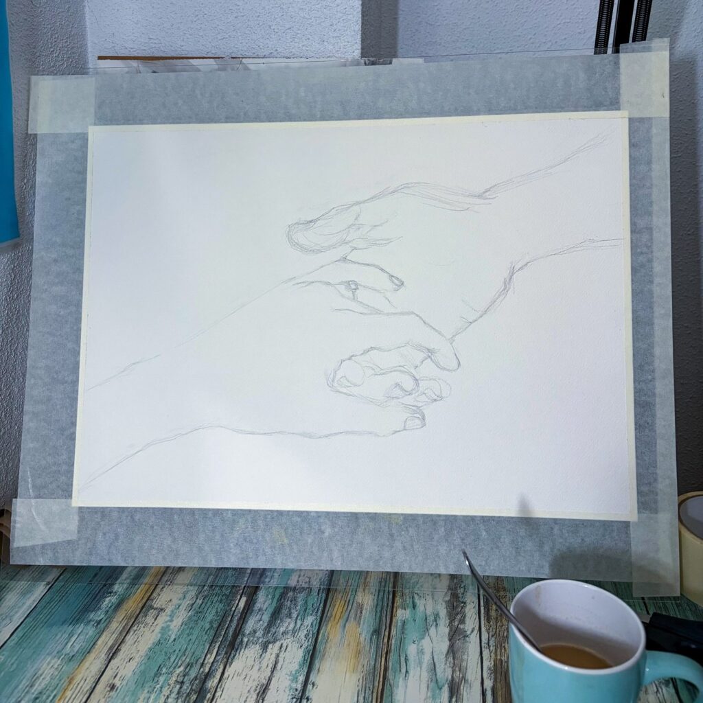 Vínculo – acuarela (detalle 3), Al fresco! Creaciones (Murcia)