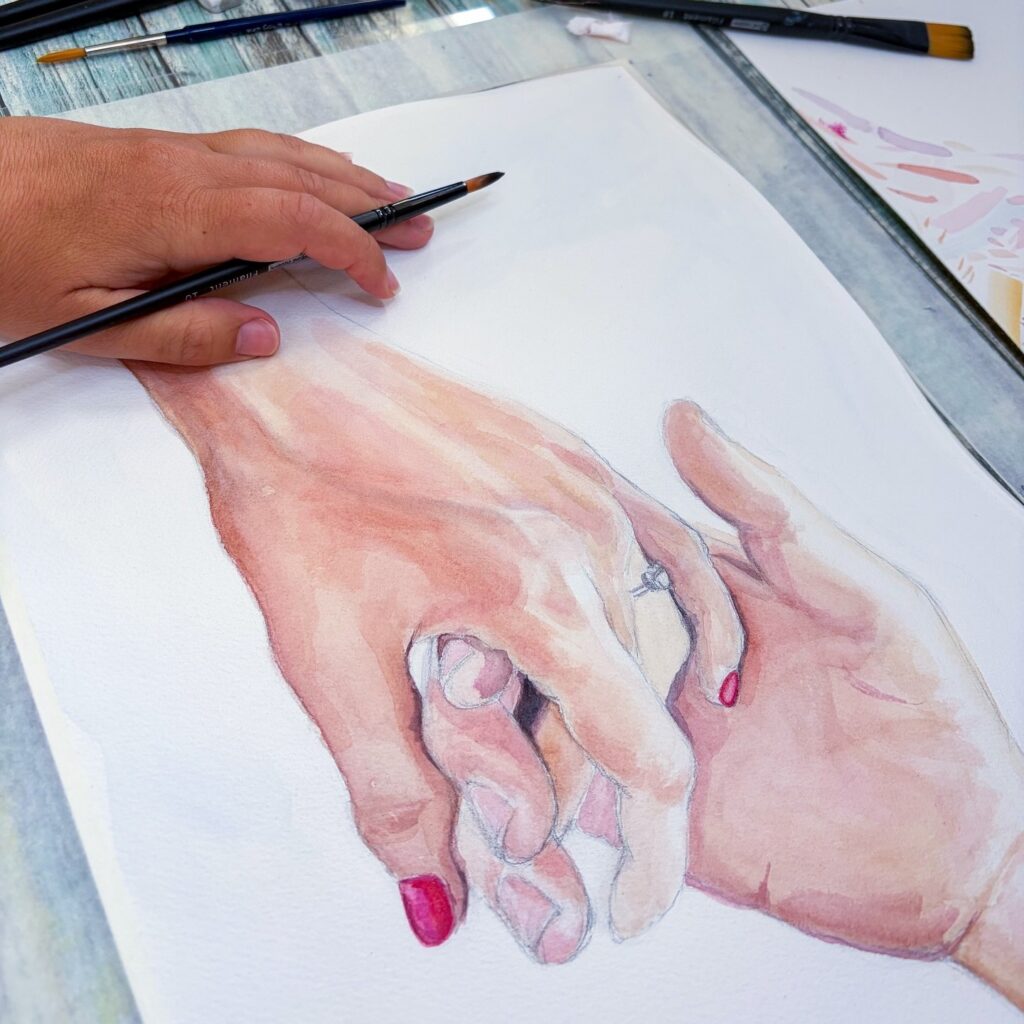 Vínculo – acuarela (detalle 4), Al fresco! Creaciones (Murcia)